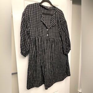 ABLE Nico Swing Dress Black Gingham Sz M